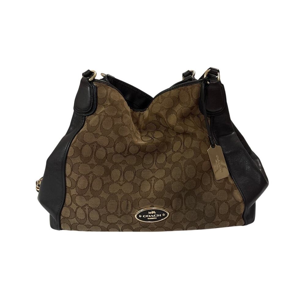 Coach Edie Shoulder Bag 28 in Signature Jacquard Logo Work Travel Y2k Purse - Picture 3 of 13